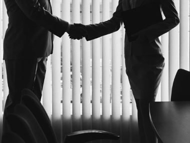 business employees handshake