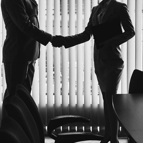 business employees handshake