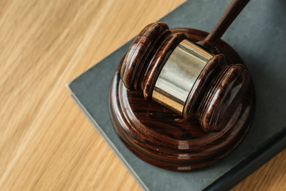 wooden gavel closeup