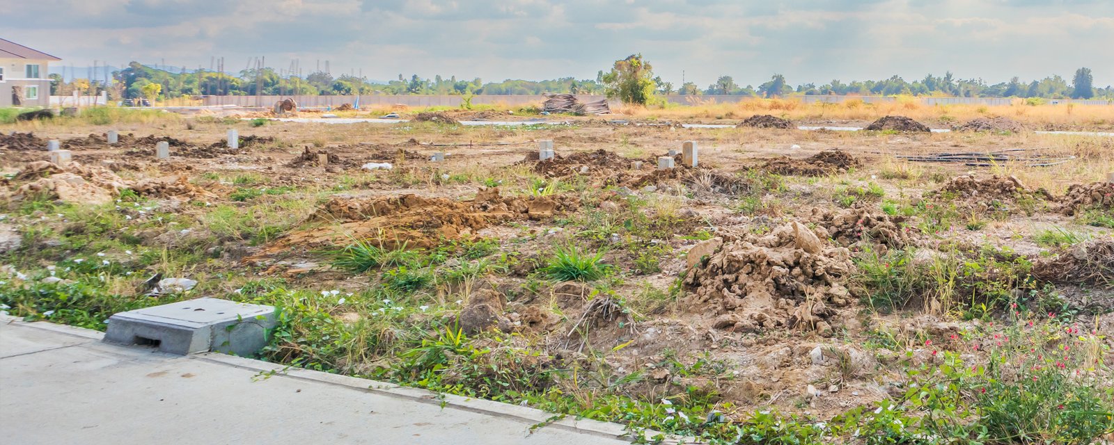 empty land for housing estate development construction