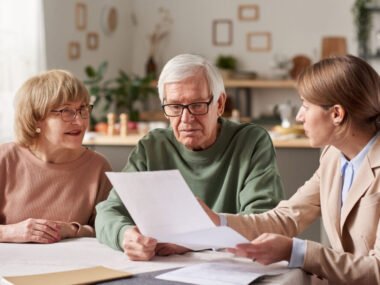 couple reviewing document