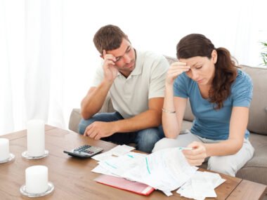 couple reviewing bills