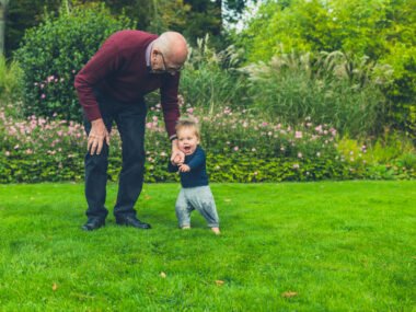 grandfather with grandchild